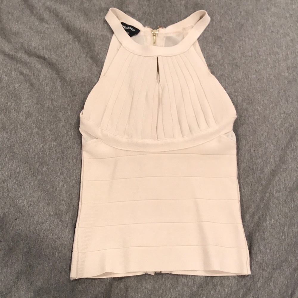 Bebe - Cream Bandage Crop Top